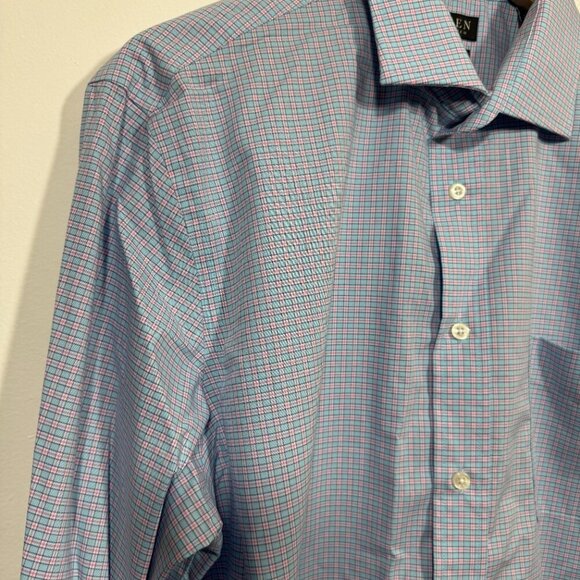 Black Label Lauren Ralph Lauren Mens Plaid Button up Shirt Large Blue & Pink - Picture 2 of 6